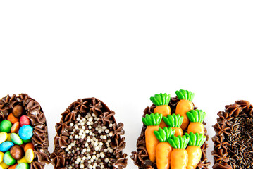 Easter Eggs on white background, easter concept.