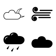 Weather Flat Icon Set Isolated On White Background