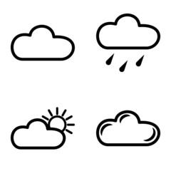 Weather Flat Icon Set Isolated On White Background