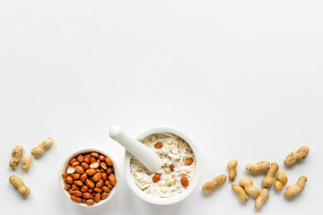 Fototapeta na wymiar Gluten free peanut flour - for healthy cooking and eating