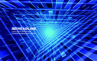 Triangular lines and polygons extend the background of future technology space