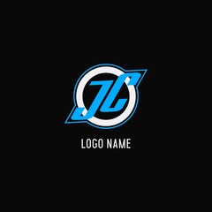 Initial JC logo circle line, creative esport team logo monogram style