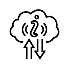 information cloud storage line icon vector. information cloud storage sign. isolated contour symbol black illustration