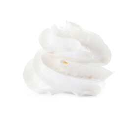 Fototapeta na wymiar Delicious whipped cream swirl isolated on white