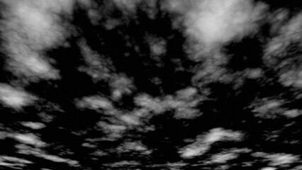Realistic clouds on black background for compositing