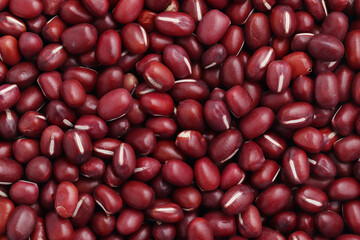 close-up red bean background, top view