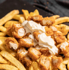 food, chicken, fried, meat, meal, dinner, dish, plate, snack, sauce, lunch, delicious, appetizer, cooked, white, wings, crispy, fish, grilled, healthy, tasty, shrimp, fresh, chicken, fast food