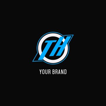Initial TH logo circle line, creative esport team logo monogram style