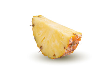 Pineapple fruit and Pineapple slices isolated on a white background.