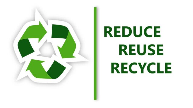 Animated illustration of reduce reuse recycle icon motion graphic. Suitable for nature environment go green content.