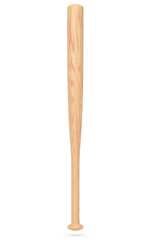 Wodoen professional softball or baseball bat isolated on white background.