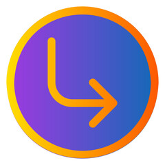 turn right gradient icon