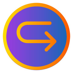 turn right gradient icon