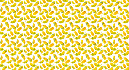 Seamless pattern with yellow leaves on a white background.