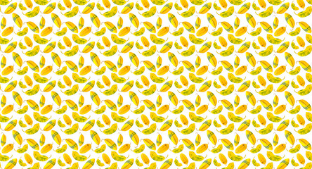 Seamless pattern with yellow leaves on a white background.