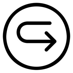 turn right line icon