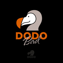  Dodo bird. Extinct specimen. Bird flat emblem. Icon for business, internet, web application, online shop © Nataly