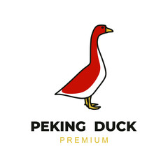 Red peking duck simple logo