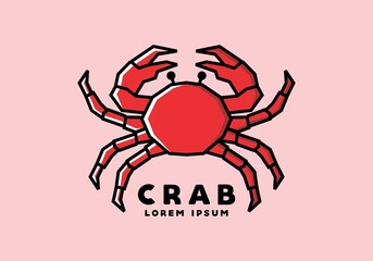 Stiff art style of red crab