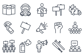 set of Protests and Revolution elements symbol template for graphic and web design collection logo vector illustration