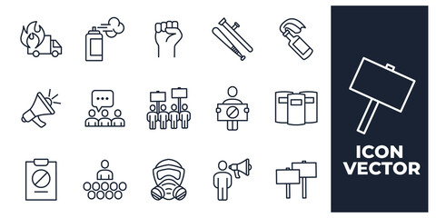 set of Protests and Revolution elements symbol template for graphic and web design collection logo vector illustration