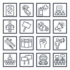 set of Protests and Revolution elements symbol template for graphic and web design collection logo vector illustration