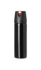 Bottle of gas pepper spray on white background