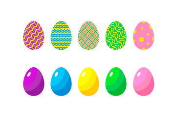 Set with cute colorful Easter eggs