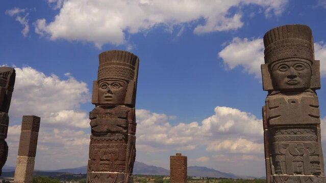 Tula Warrior Atlantes, ancient Toltec Columns in Mexico