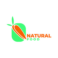 Healthy food logo symbolized by carrot