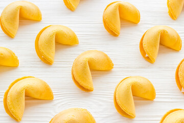 A lot of Chinese New Year fortune cookies. Chinese New Year background