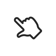 Hand clicking icon. Finger pointer pictogram. Click tap vector symbol.