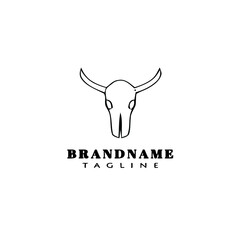 bull head logo cartoon icon template black isolated vector illustration
