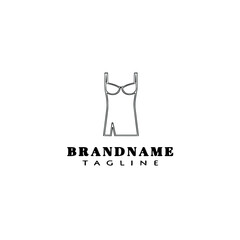 flat bustier logo cartoon icon design template black isolated vector illustration