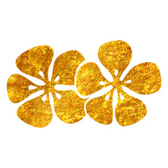 Naklejka na ściany i meble Hand drawn gold foil texture icon Jasmine flowers