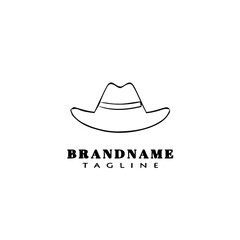 cowboy hat logo cartoon icon design template illustration