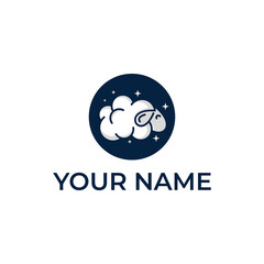 Obraz premium sheep wool symbol vector logo design Illustration