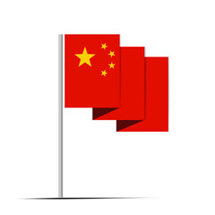Flat Style Waving Flag Of China