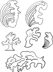 Japanese wave vector illustration for T-shirt.Traditional Chinese wave.Beautiful line art of nature for printing on shirt.Asian art for doodle and painting on background.