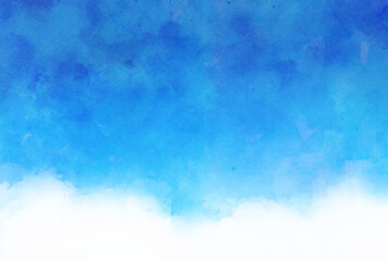 背景素材_水彩テクスチャ_青空