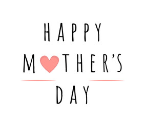 Hand drawn isolated sticker, happy mother's day poster. Congratulation Happy Mother's Day.  Vector illustration.