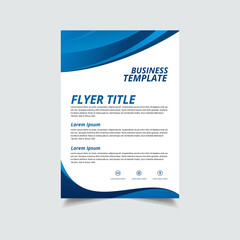 Modern corporate business flyer design template. Blue gradient Wave Business flyer design background.