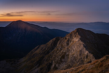sunrise in the mountains . Western Tatras Slovakia