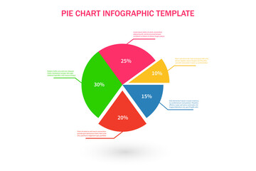Pie chart infographic template. Business infographic template. Infografic process template. Vector