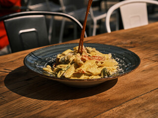 traditional delicious penne Italian pasta