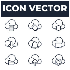 set of Cloud computing elements symbol template for graphic and web design collection logo vector illustration
