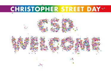 CSD Christopher Street Day colorful Poster icon