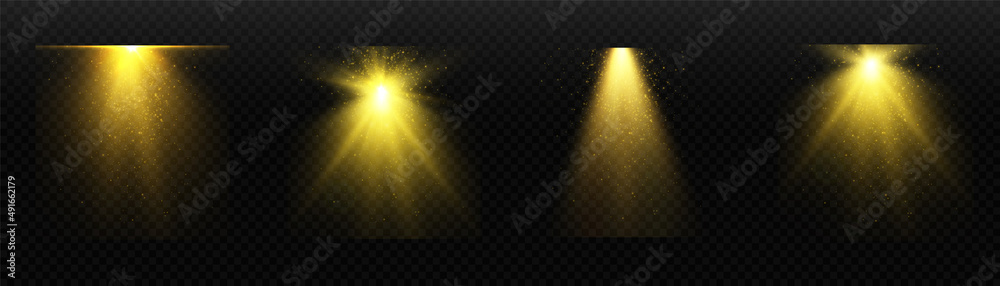 Poster light sources, concert lighting, stage spotlights. floodlight beam, illuminated spotlights for web d