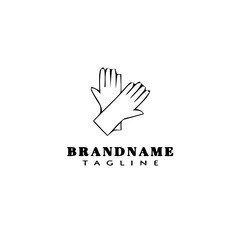 cute glove logo cartoon design template icon black isolated vector illustration