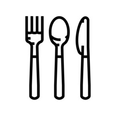 cutlery plastic line icon vector. cutlery plastic sign. isolated contour symbol black illustration